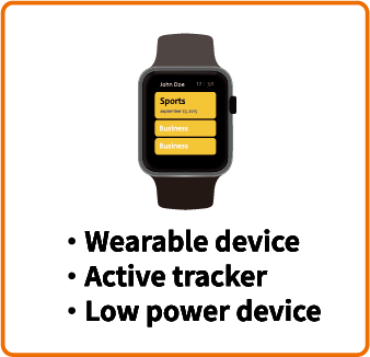 Wearable device Active tracker  Low power device